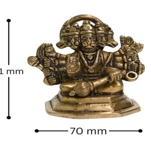 Brass Medium Panchmukhi Hanumanaji Idol