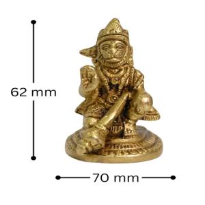 Brass Medium Seated Hanumanji Idol with Gada