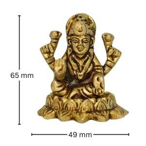 BRASS IDOL OF DEVI LAXMIJI SAT ON KAMALASHAN