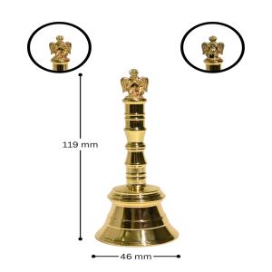 BRASS HAND BELL WITH GARUDJI ON TOP
